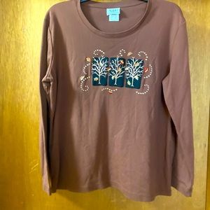 Nikki fall trees size Large brown top